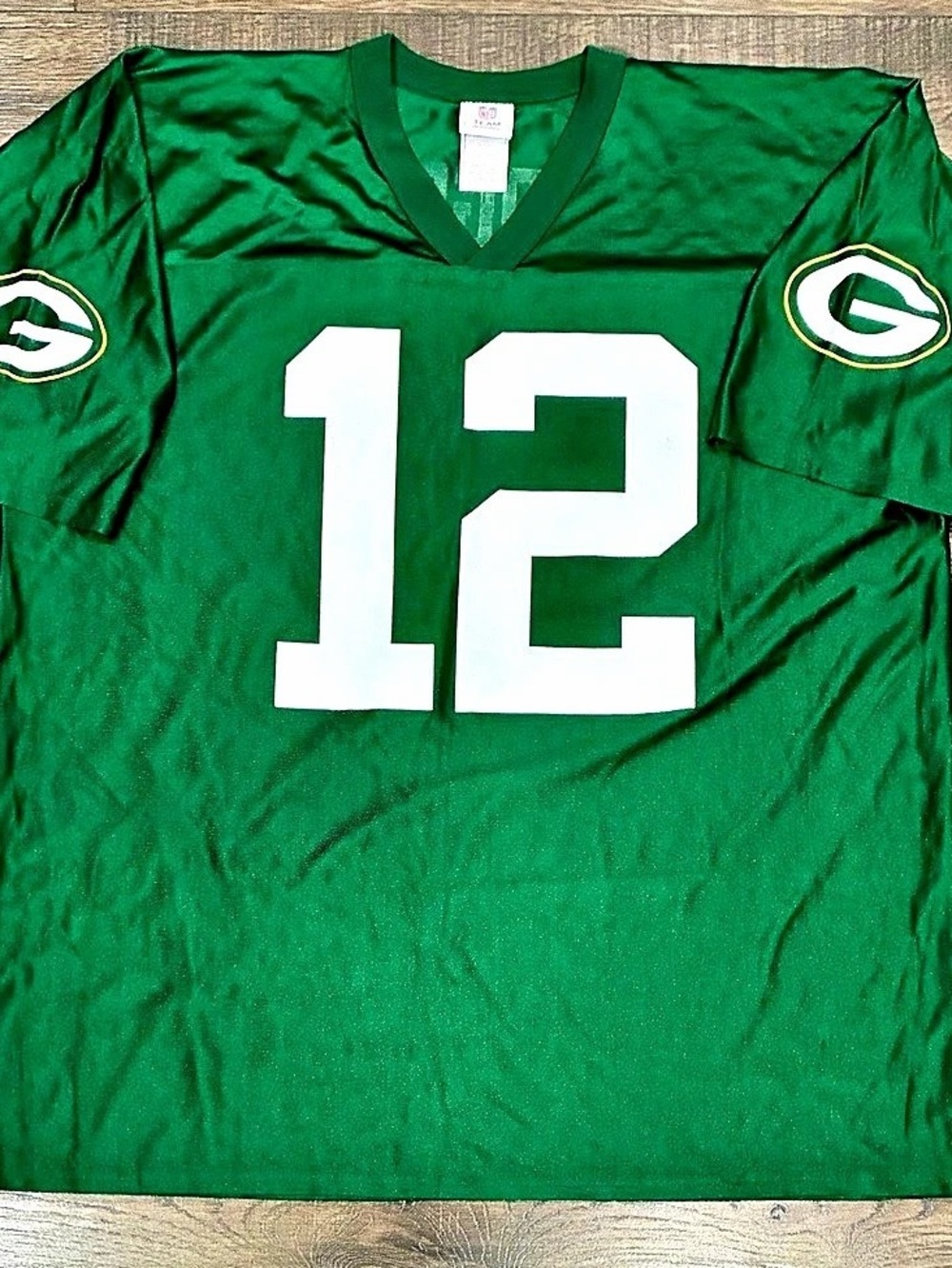 NFL Team Apparel Aaron Rodgers #12 Green & White Size 2XL Jersey